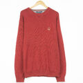 Vintage Tommy Hilfiger Pullover Sweatshirt Rot Rundhals Baumwolle Herren Gr. XL