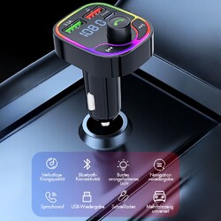 LED FM Transmitter Auto Kfz Radio Adapter Dual USB Ladegerät für Handy Tablet