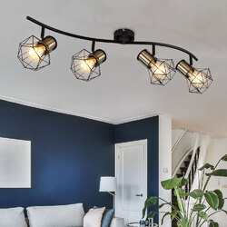 Deckenleuchte Spotleiste Spotlampe 4-Flammig messing schwarz Strahler beweglich