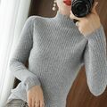 Damen Kaschmir Rollkragen Pullover Pulli Strickpullover Feinstrick Strickjacke