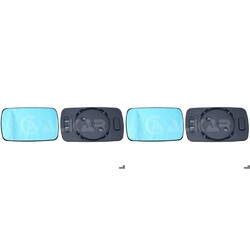 2X ALKAR SPIEGELGLAS ASPHÄRISCH BLAU GETÖNT BEIDSEITIG passend für BMW 3 5 7
