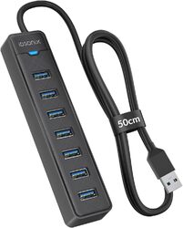 USB 3.0 HUB Verteiler Splitter Adapter Super Speed Datenhub 7 Port für Laptop PC