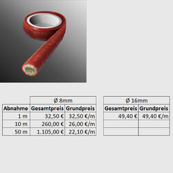 Isolierschlauch Geflechtschlauch Glasfaser PVC Silikon Schlauch Bougierrohr✅ Ø:0,5 bis 60mm ✅ Temperatur:70-1500°C ✅ Staffelpreise