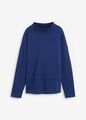 Neu Damen Sweatshirt mit Stehkragen aus Bio-Baumwolle Gr 48/50 Tiefseeblau