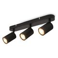 LED Retro Deckenstrahler schwarz 39cm Leuchte Lampe GU10 Büro 3 Spots schwenkbar