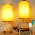 2er Set Nachttischlampe Touch Dimmbar mit USB Ladefunktion Kleine Tischleucht...