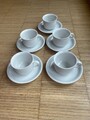 Thomas Trend weiss: 5 Kaffeetassen mit Untertassen (Rosenthal Klassiker Rille)