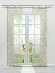 2er Flächenvorhang Voile Schiebegardinen Fenstergardinen mit Schlaufen Modern