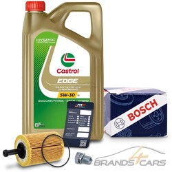 BOSCH ÖLFILTER+5L CASTROL EDGE 5W-30 LL FÜR VW CADDY 3 2K 1.9 2.0 TDI SDI# # # INKL. ÖLABLASS-SCHRAUBE MIT DICHTRING # # #