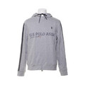 U.S. Polo Assn., Kapuzenpullover, Größe: L, Grau/Blau, Baumwolle/Viskose #lcn