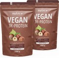 Nutri + Vegan Protein Pulver Vanille 1 kg 81% Eiweiß - 3k Proteinpulver 1000... 
