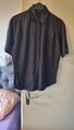 schwarze Viskose-Kurzarmbluse Größe 44