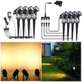 2x 4er Gartenleuchte Gartenstrahler mit Erdspieß LED Strahler Gartenbeleuchtung