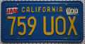 California USA Nummernschild Kalifornien 1979 Kennzeichen US License Plate [UOX]