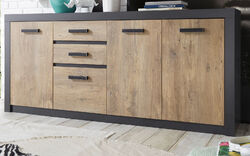 Sideboard Anrichte in Kastanie und Fresco grau Kommode 198 x 88 cm Beveren