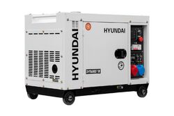Silent Diesel Generator Not-Stromaggregat Stromerzeuger HYUNDAI DHY8600SE-T 3-Phasen, max 7.9kVA / 6.3kW, AVR, E-Start, ATS-Anschl.