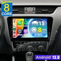64G Android 13 WIFI GPS Navi BT Für Autoradio SKODA Octavia III 3 5E 2013-2018