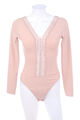 H&M DIVIDED Body Langarm Spitze S nude pink