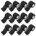 12 Stück schwarze elastische selbstklebende Bandage 5 cm Sport fest elastisch 2176