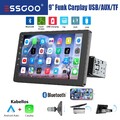 9" Autoradio Single 1 DIN Bluetooth Funk CarPlay Android Auto 2 USB SD AUX FM EQ