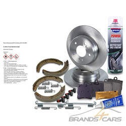 ATEC 2x BREMSSCHEIBE +BREMSBELÄGE +BREMSBACKEN HINTEN FÜR MERCEDES C-KLASSE W203#INKL. ZUBEHÖR-SATZ + ATE PLASTILUBE + BREMSENREINIGER#