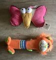 Karlie Flamingo + Ebi Hundespielzeug u.Welpenspiel mit Quietscher Löwe Knochen