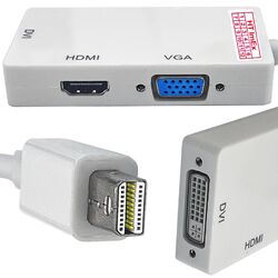 3in1 Mini Display Port DP Stecker zu Buchse HDMI/DVI/VGA Kabel Adapter Konverter