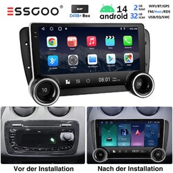 DAB+ 10" Android 14 Autoradio 2+32GB Carplay Für Seat Ibiza IV 6J 2009-2013 NAVI