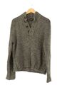 BOSS HUGO BOSS Strickpullover Henley Grau L Herren Baumwolle