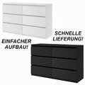 Kommode mit 6 Schubladen Sideboard Schrank Anrichte Highboard 120 holz