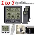 Digital FUNK Wetterstation Thermometer Hygrometer mit 3 Innen Außen Sensor DE