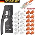 RJ45 Crimpzange +12 Cat7 Stecker Set Netzwerk Werkzeug Lan Kabel Zange Cat 7 /6
