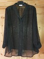 ULLA POPKEN: feine, edle Chiffon-Longbluse, schwarz m. Glitzer, Gr. 50/52 TOP!!!