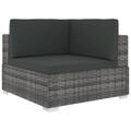 Modular Sofa mit Kissen Gartenmöbel Gartensofa 1 Stk. Poly Rattan vidaXL