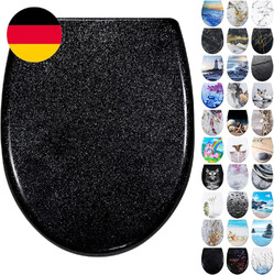 WC Sitz Mit Absenkautomatik, Toilettendeckel Schwarz, Klodeckel Aus Duroplast, K