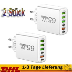 USB Mehrfach Schnell Ladegerät 6 Fach Netzteil Adapter Handy Tablet WEIß SCHWARZ
