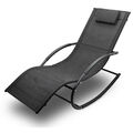 Sonnenliege Relaxliege Schaukelliege Gartenliege Liegestuhl Schwarz 1x LACESTONE