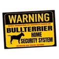 Bullterrier Bully Dog Schild Warning Security System Türschild Hundeschild Warns