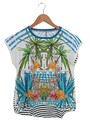 MARC CAIN Print-Shirt Damen Gr. DE 40 blau-grün-weiß Casual-Look