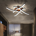 Deckenlampe Holzoptik Deckenleuchte modern 4 flammig gewellt Metall schwarz LED