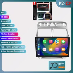 Für Peugeot 307 307CC 307SW 2002-2013 Android 13.0 CarPlay 2+32GB Autoradio GPS