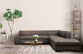 Graues Naturleder Ecksofa Echtleder Sofa Leder Couch mit Schlaffunktion Ecke
