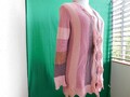 "Peter Hahn"Feinstrick Cardigan gr.44-46.Rosa-hellrosa-braun gestreift.Kaschmir