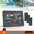 Wetterstation Funk Thermometer Innen-Außen Mit 3 Sensor Digitale Wecker DHL