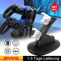 Ladestation Dock für 2 x PS4 Controller Gamepad mit bunter LED Beleuchtung USB