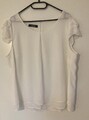 Taifun modische leichte Bluse Kurzarmbluse Shirtbluse weiß Gr. 42 hüftlang