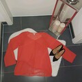 Bluse 38 40 Blusenshirt Esprit koralle rot weite Ärmel Chiffonbluse TopZustand
