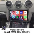 Für Audi TT MK2 8J 2006-2014 KAM+ 4+64G Android 13 Autoradio Carplay GPS WIFI BT
