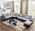 Designer Sofa Couch Ecksofa mit Hocker Polster Garnitur Wohnlandschaft L-Form