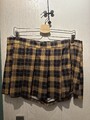 Zara Mini Rock Hosenrock Kariert Gelb Schwarz Falten Größe XL Neu